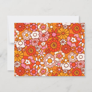 Flower pattern postcard