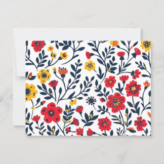 Flower pattern postcard