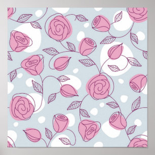 Flower pattern poster