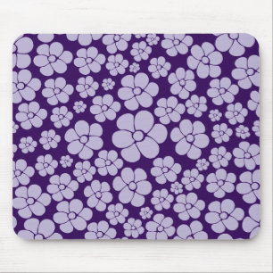 Flower Pattern - Purple Mouse Pad