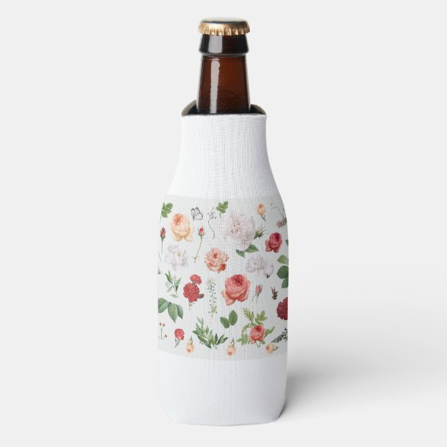 Flower Pattern, Rose Bottle Cooler (Bottle Front)