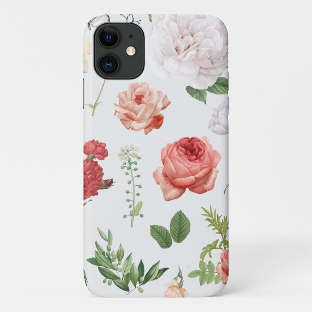 Flower Pattern, Rose Case-Mate iPhone Case (Back)