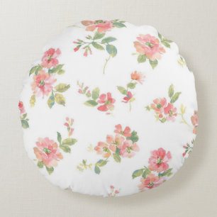 Flower pattern round cushion