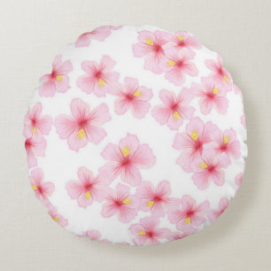 Flower pattern round cushion