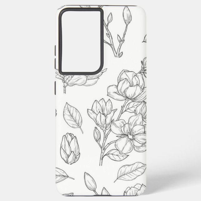 Flower pattern samsung galaxy s21 ultra case (Back)