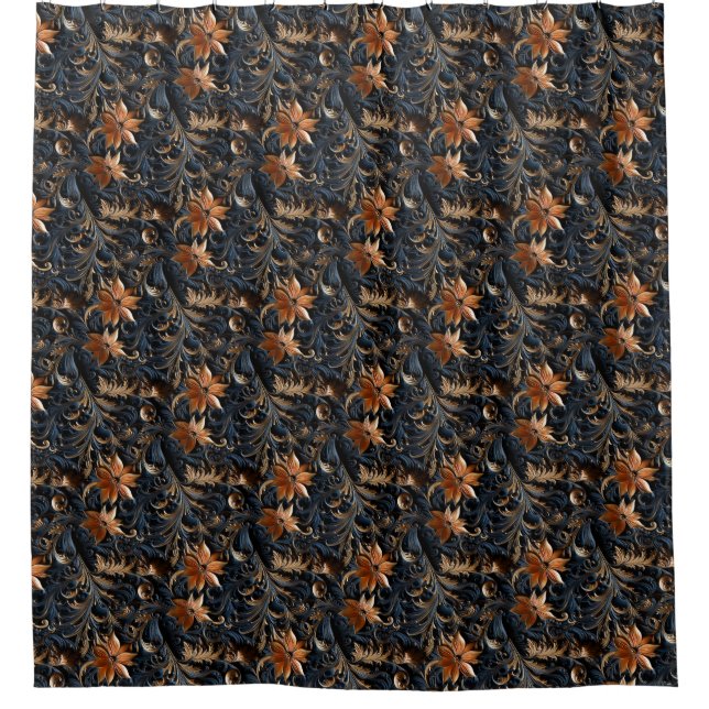 Flower Pattern Shower Curtain (Front)