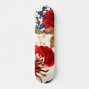 Flower pattern skateboard