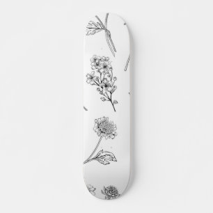 Flower pattern skateboard