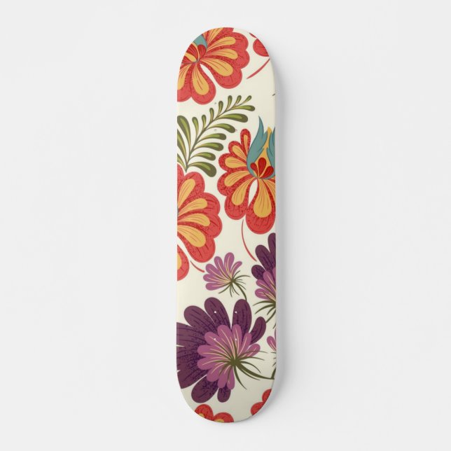 Flower pattern skateboard (Front)