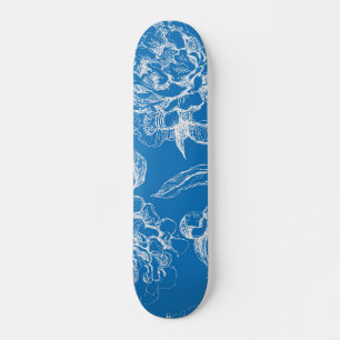 Flower pattern skateboard