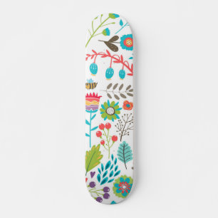 Flower pattern skateboard