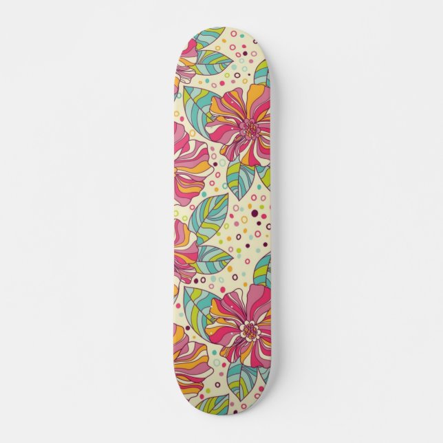 Flower pattern skateboard (Front)