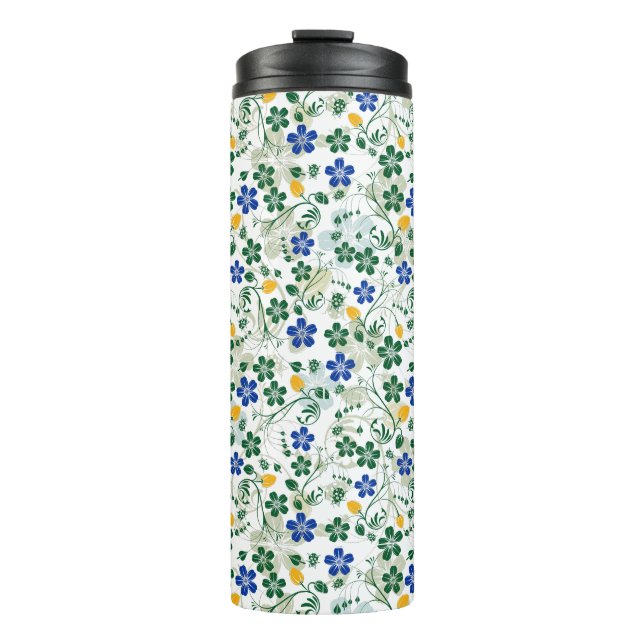 Flower pattern small flowers 13.w No BG Thermal Tumbler (Front)