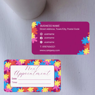 FLOWER PATTERN SOCIAL MEDIA NEXT APPOINTMENT CARD