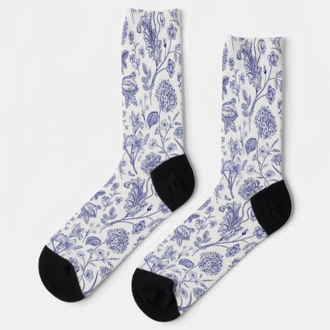 Flower pattern socks (Left)