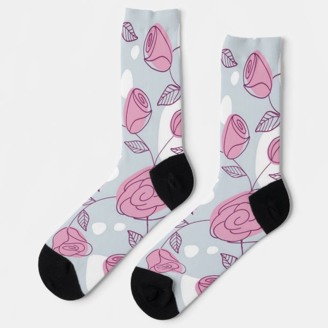 Flower pattern socks (Left)