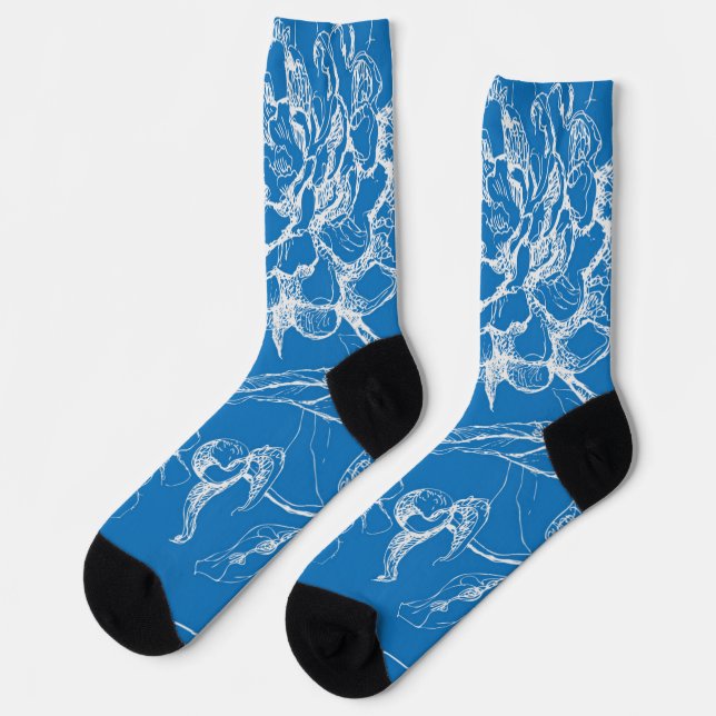 Flower pattern socks (Left)