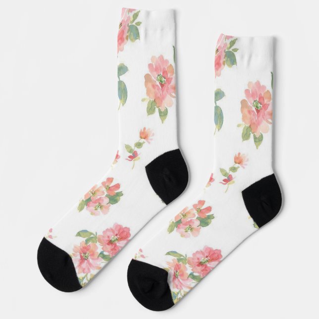 Flower pattern socks (Left)