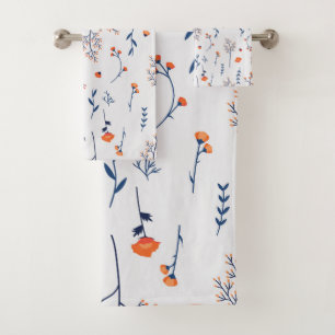 Flower Pattern Spring Floral Bath Towel Set
