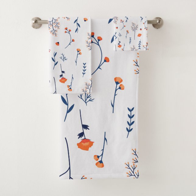 Flower Pattern Spring Floral Bath Towel Set (Insitu)