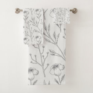 Flower Pattern Spring Floral Bath Towel Set