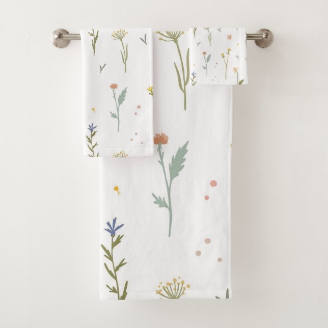 Flower Pattern Spring Floral Bath Towel Set (Insitu)