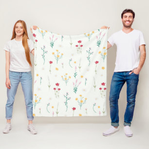 Flower Pattern Spring Floral Fleece Blanket