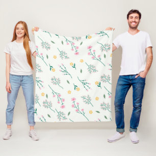 Flower Pattern Spring Floral Fleece Blanket