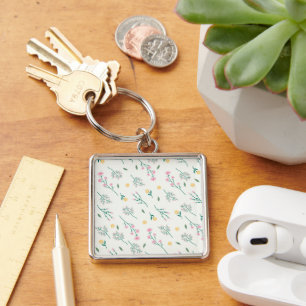 Flower Pattern Spring Floral Key Ring