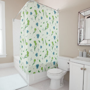 Flower Pattern Spring Floral Shower Curtain