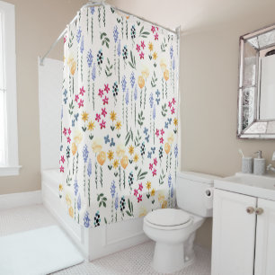 Flower Pattern Spring Floral Shower Curtain