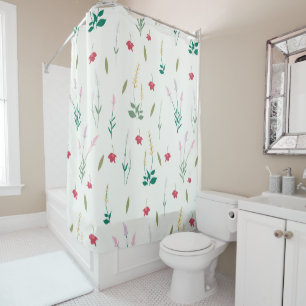 Flower Pattern Spring Floral Shower Curtain