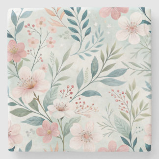 Flower Pattern Stone Coaster