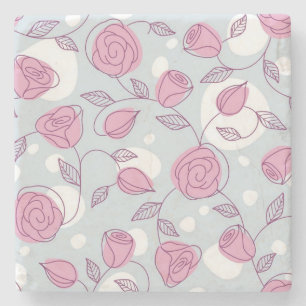 Flower pattern stone coaster