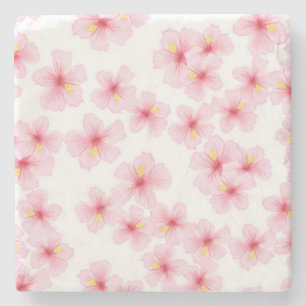 Flower pattern stone coaster