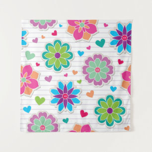 Flower pattern tapestry