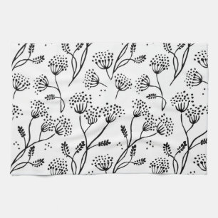Flower pattern tea towel