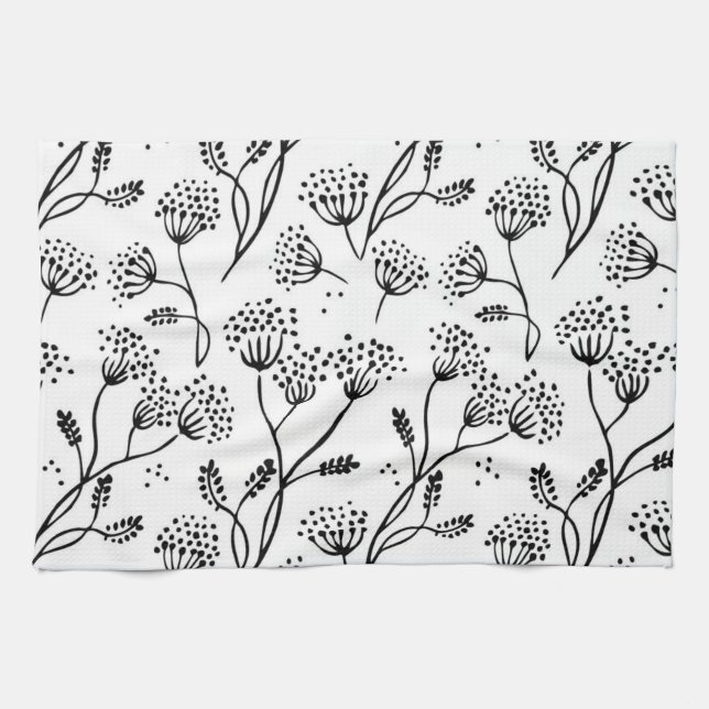 Flower pattern tea towel (Horizontal)