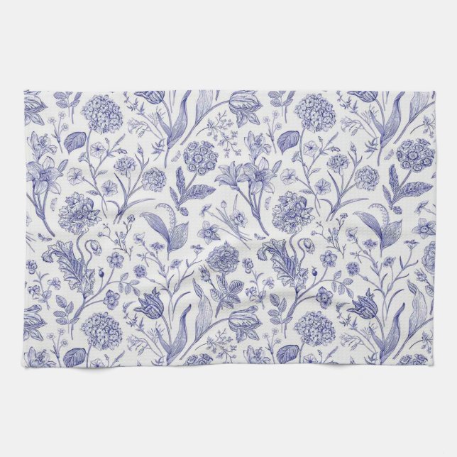 Flower pattern tea towel (Horizontal)