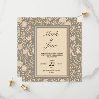 Flower pattern themed wedding invitation