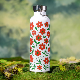 Flower pattern water bottle