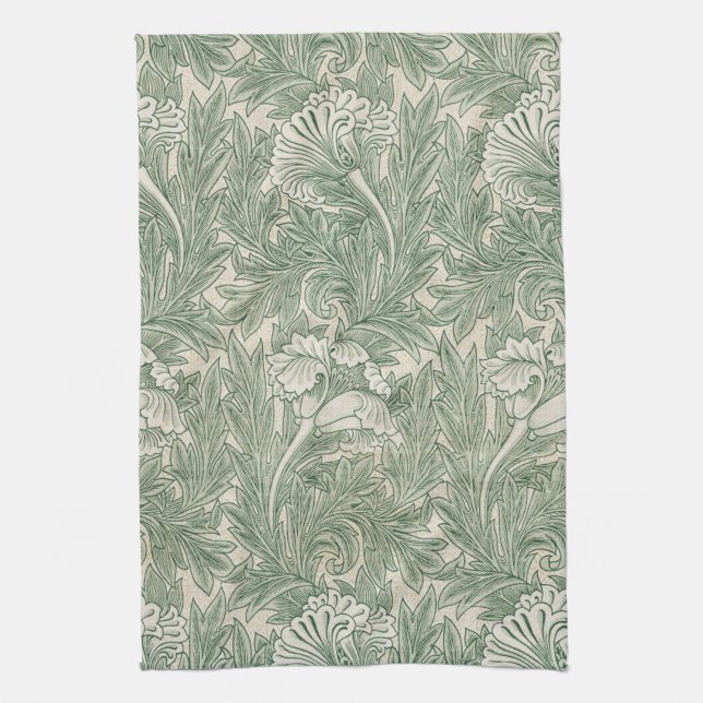 Flower Pattern, William Morris Tea Towel (Vertical)