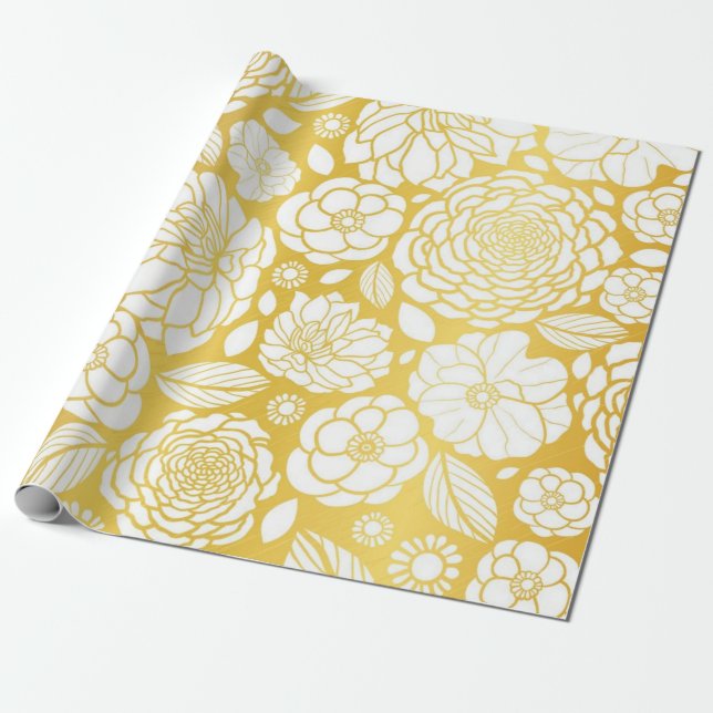 Flower pattern wrapping paper (Unrolled)