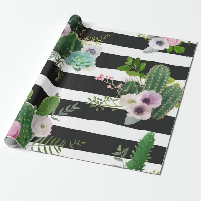 Flower pattern wrapping paper (Unrolled)