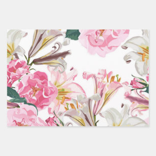 Flower pattern wrapping paper sheet