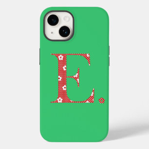flower Patterned Letter E red & dots) Case-Mate iP iPhone 14 Case
