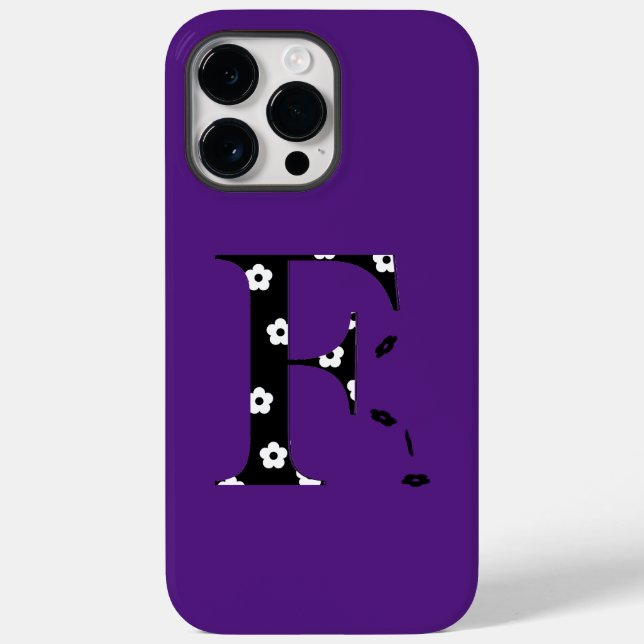 flower Patterned Letter F Case-Mate iPhone Case (Back)