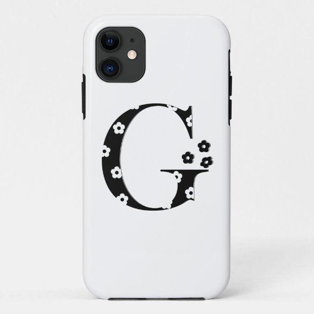 flower Patterned Letter G Case-Mate iPhone Case (Back)