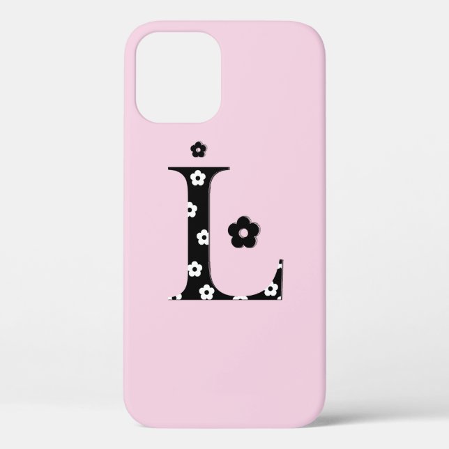 flower Patterned Letter L Barely There iPod Case (Back)