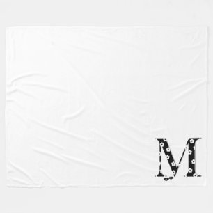 Flower Patterned Letter M Fleece Blanket